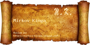 Mirkov Kinga névjegykártya
